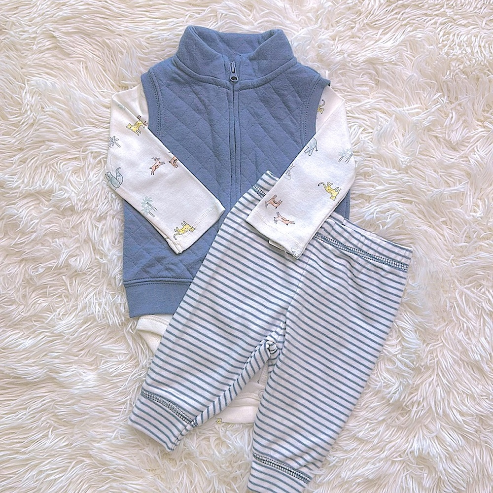 Carter’s Baby Boy Blue Vest 3 Piece Set